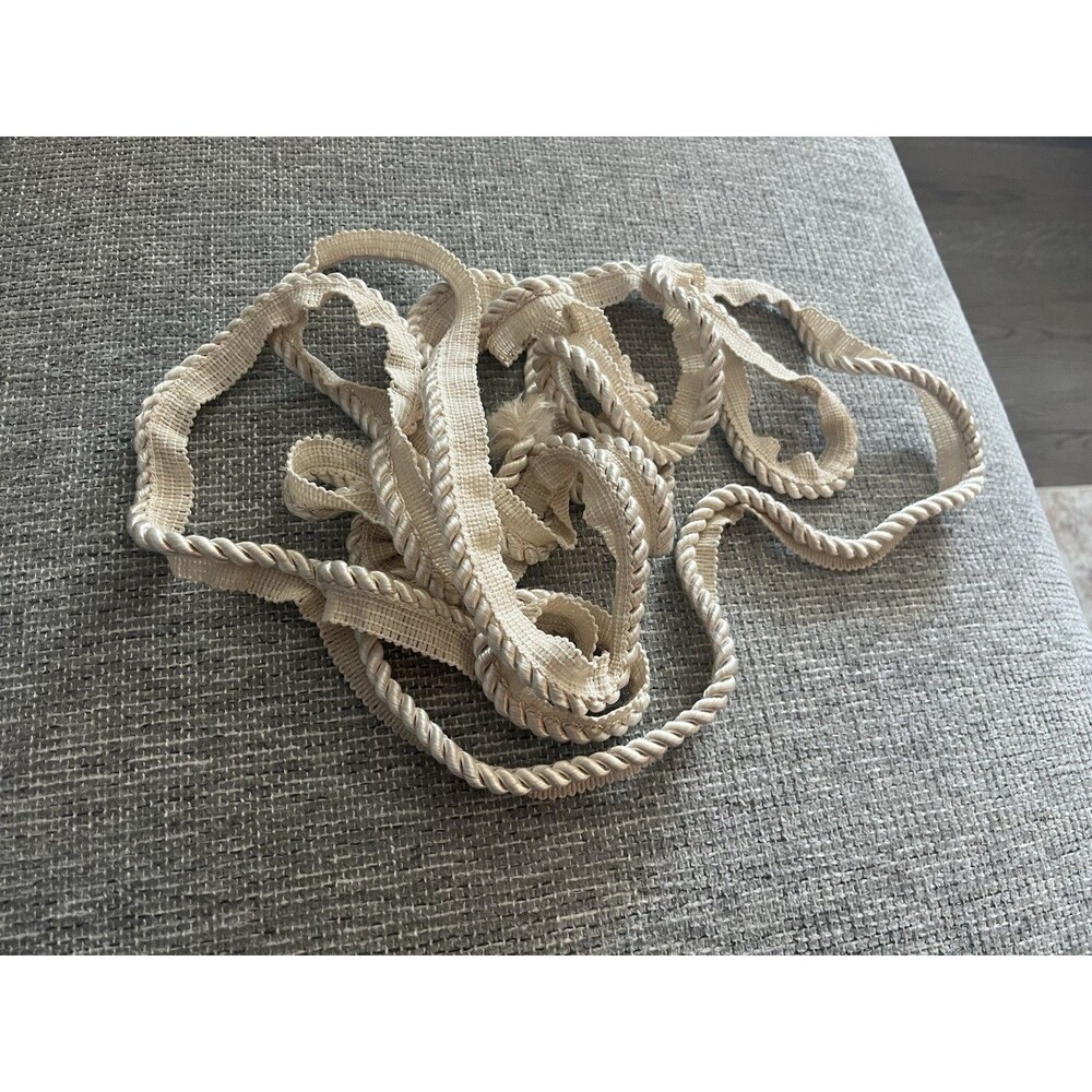 Cream Braided Textile Rope Cord Trim Lot 3 yards 33” (140”). Sewing, crafts, etc